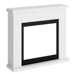 Cornice Decorativa Tagu Frode Finto Caminetto Bianco in Legno da Incasso