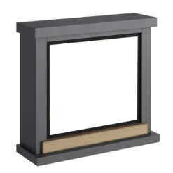 Cornice Finto Caminetto Decorativo Tagu Hagen in Legno MDF Grigio