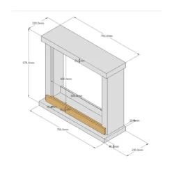 Cornice Finto Caminetto Decorativo Tagu Hagen in Legno MDF Grigio