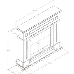 Cornice Finto Camino Nero da Arredamento in Legno MDF Tagu Larsen