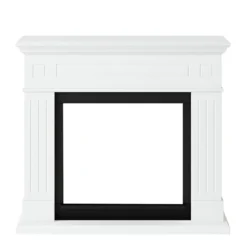 Cornice per Camino Decorativa Tagu Larsen Caminetto in Legno MDF Bianco