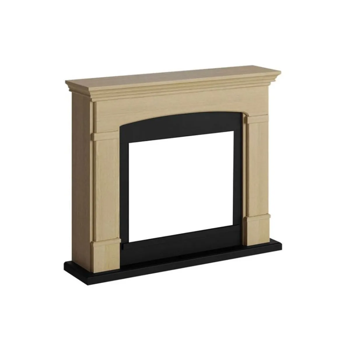 Cornice per Camino Elettrico Quercia in legno MDF da Pavimento Caminetto Terra