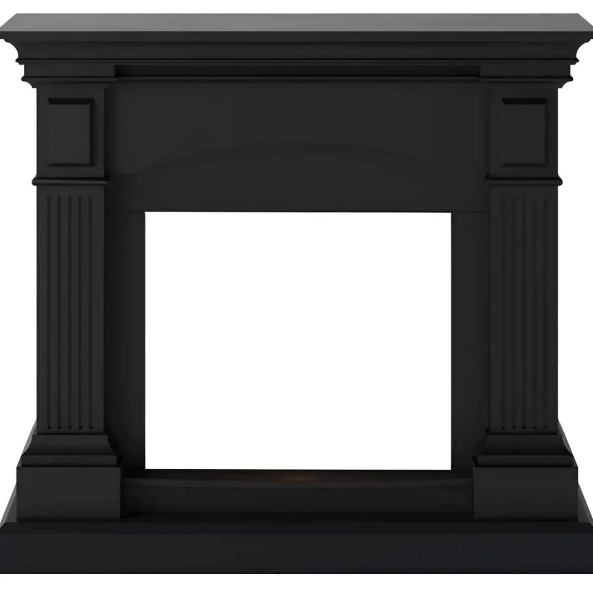 Cornice per Camino Finto Caminetto Tagu Magna in Legno MDF Nero