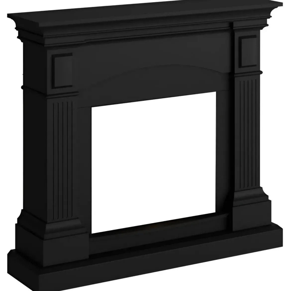 Cornice per Camino Finto Caminetto Tagu Magna in Legno MDF Nero