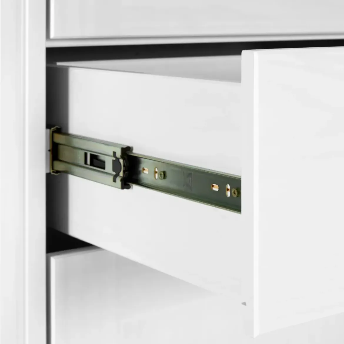 Credenza Alta da Cucina in Legno Bianco Rovere Ante Cassetti Ripiani