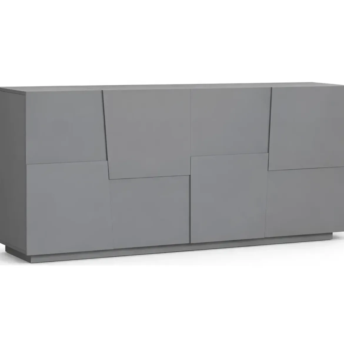 Credenza 4 Ante Antracite Opaco Madia 2 Ripiani Soggiorno Moderno