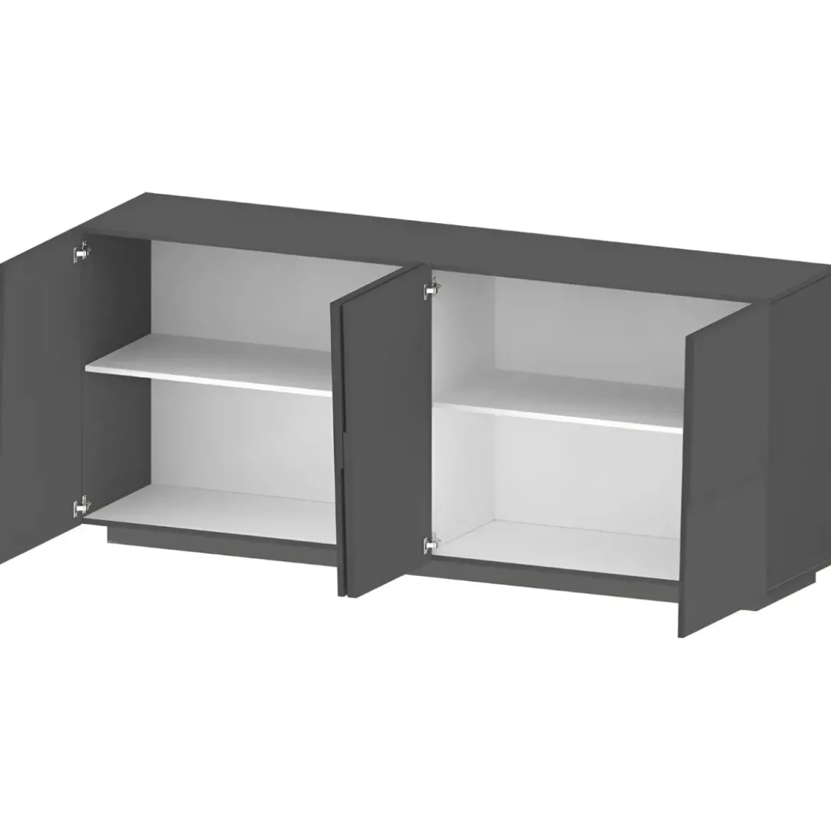 Credenza 4 Ante Antracite Opaco Madia 2 Ripiani Soggiorno Moderno