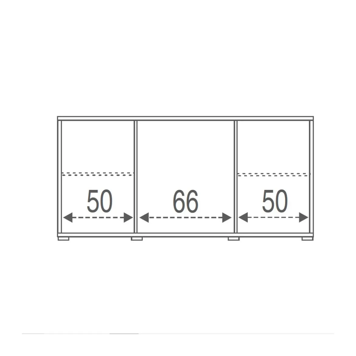 Credenza 2 Ante 4 Cassetti Cemento e Bianco Contenitore Buffet Madia PortaTv