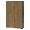 Credenza 4 Ante Dispensa Noce Nero Madia Buffet Ripiani Ufficio Piattaia