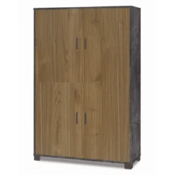 Credenza 4 Ante Dispensa Noce Nero Madia Buffet Ripiani Ufficio Piattaia