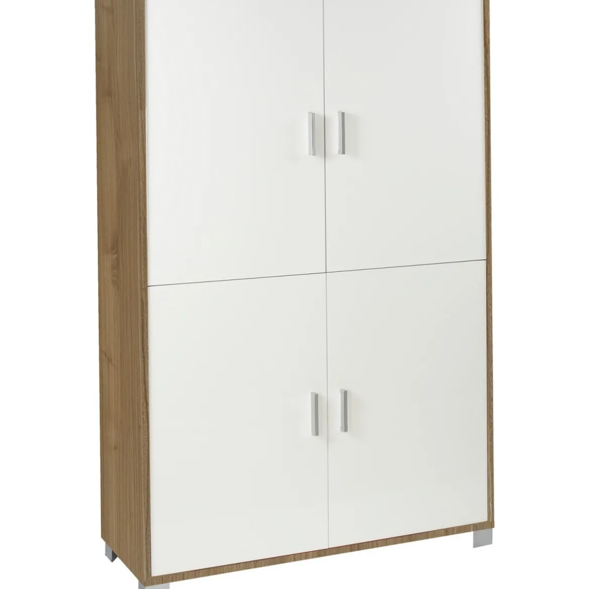 Credenza 4 Ante Noce Bianco Madia Buffet Ripiani Ufficio Dispensa Piattaia