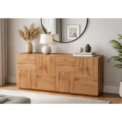 Credenza 4 Ante Rovere Wotan Madia 2 Ripiani Soggiorno Moderno