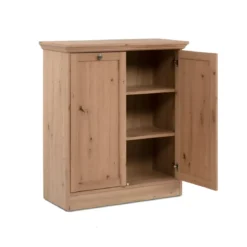 Credenza 2 Ante 80x35x90 cm Legno Rovere Anticato con Ripiani Interni