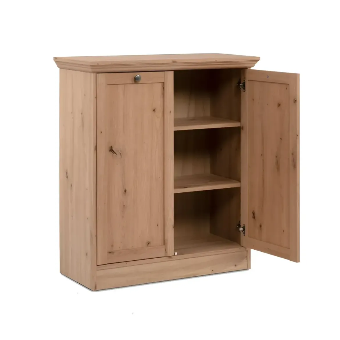 Credenza 2 Ante 80x35x90 cm Legno Rovere Anticato con Ripiani Interni