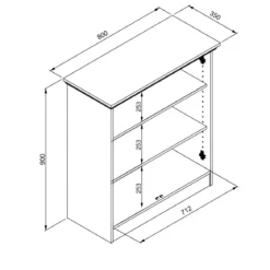 Credenza 2 Ante 80x35x90 cm Legno Rovere Anticato con Ripiani Interni