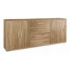 Credenza Armadio Noce 200 cm Basso 4 Ante 4 Cassetti in Legno Tv