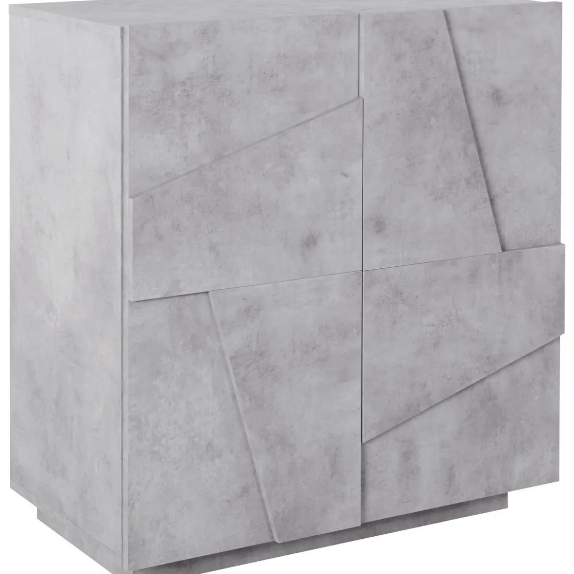 Credenza Bassa da Ingresso 80 cm Madia Grigio Cemento Mobile con Ante