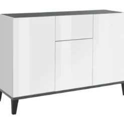Credenza con 3 Ante 1 Cassetto 120x40x82 Bianco Ardesia