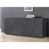 Credenza con 4 Ante e 3 Cassetti Ardesia Madia per Soggiorno