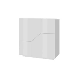 Credenza con 2 Ante Mobile in Legno Bianco Lucido 80 cm da Ingresso