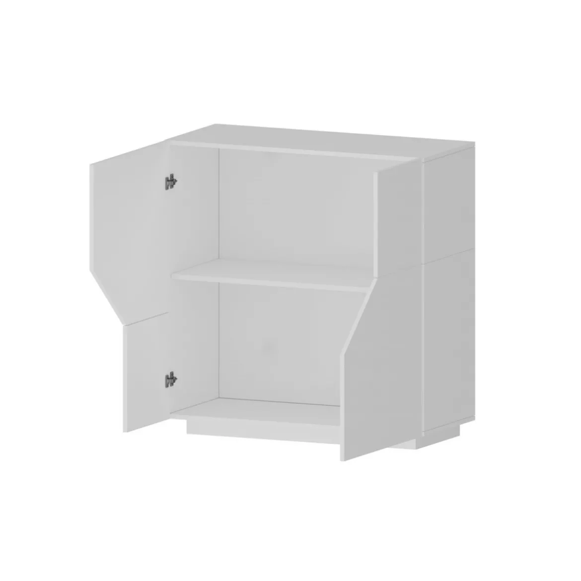 Credenza con 2 Ante Mobile in Legno Bianco Lucido 80 cm da Ingresso