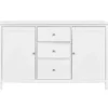 Credenza da Cucina 3 Cassetti 2 Ante in Legno Bianco Madia Moderna