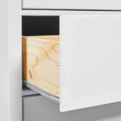 Credenza da Cucina 3 Cassetti 1 Anta in Legno Bianco Madia Moderna
