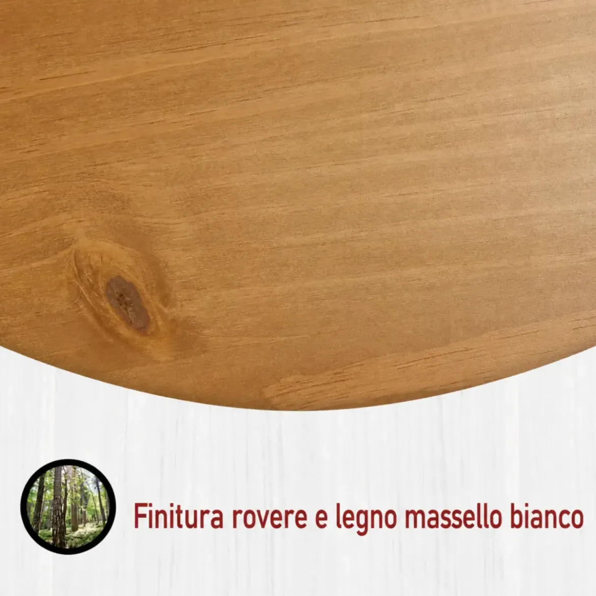 Credenza da Cucina in Legno Massello Bianco Rovere 2 Ante 3 Cassetti