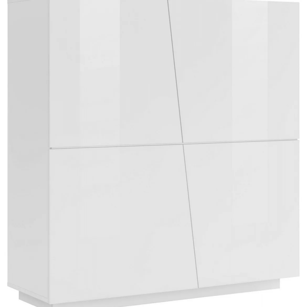 Credenza da Ingresso Madia 120 cm Laccato Bianco Mobile con 4 Ante