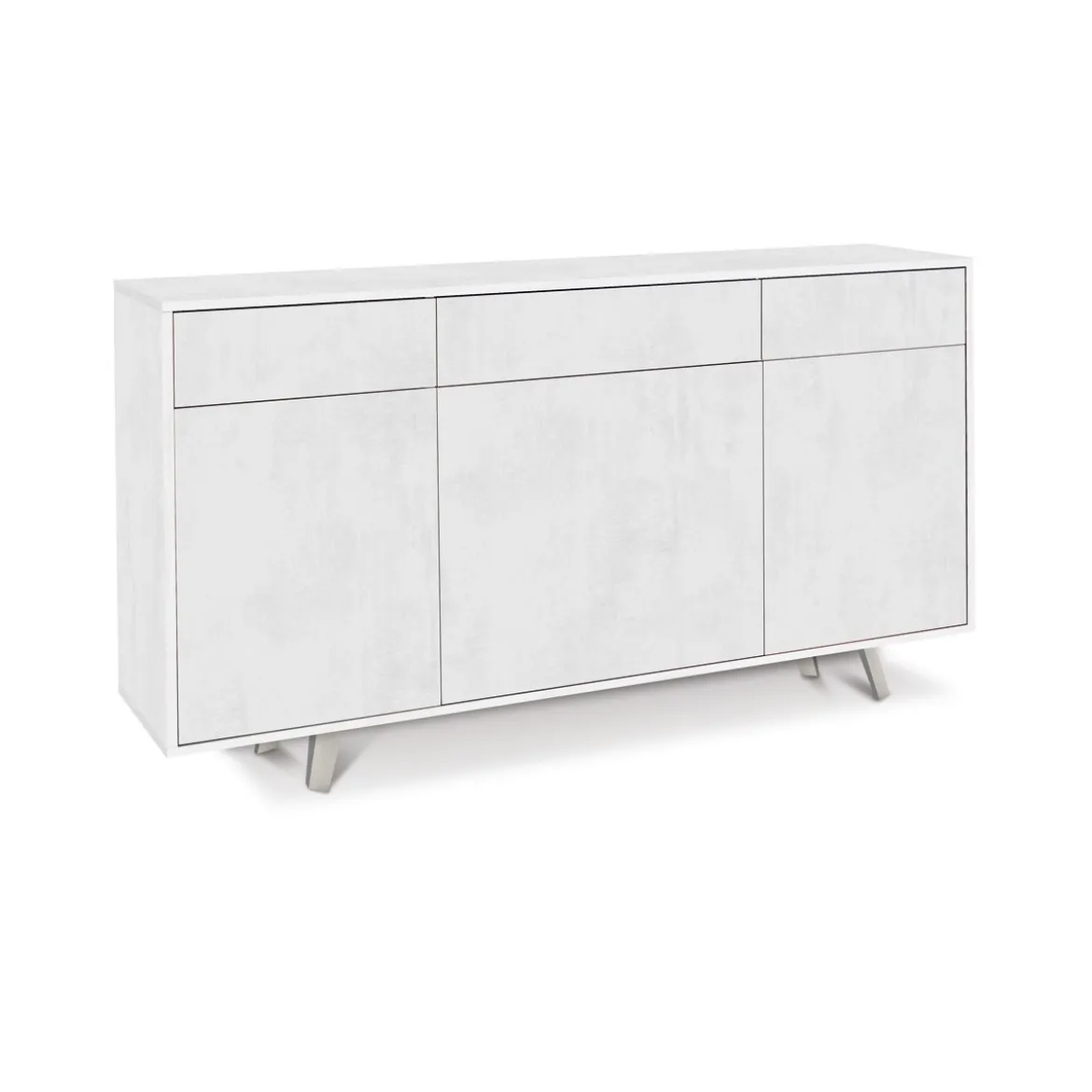 Credenza Madia 3 Ante 3 Cassetti Bianco Mobile Contenitore da Soggiorno