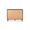 Credenza Madia 2 Ante e 4 Cassetti Nero con listelli Rovere