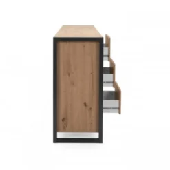 Credenza Madia con Cassetti e Ante Mobile in Legno Quercia Buffet Madia