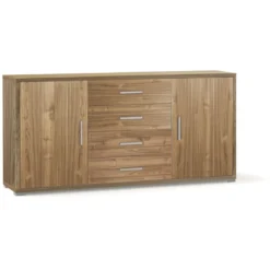 Credenza Mobile 2 Ante 4 Cassetti Noce Contenitore Buffet Tv Soggiorno