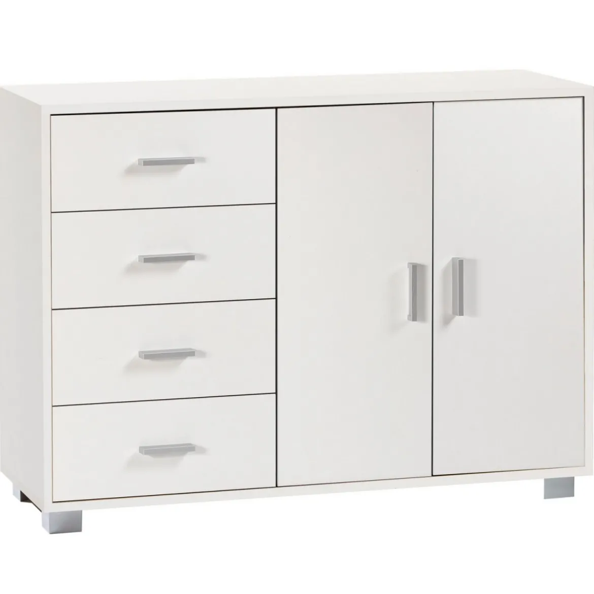 Credenza Mobile Bianco 2 Ante 4 Cassetti Madia Contenitore Soggiorno