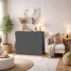 Credenza Multiuso 2 Ante Battenti Mensola Antracite Madia in Legno