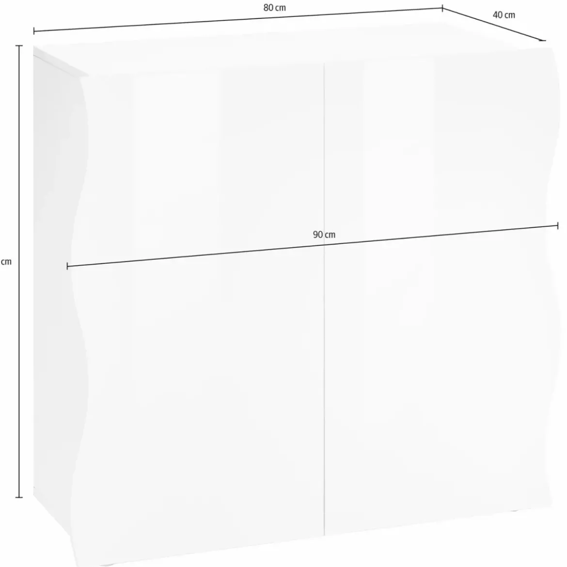 Credenza Multiuso 2 Ante Battenti Mensola Antracite Madia in Legno