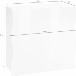 Credenza Multiuso 2 Ante Battenti Beige Cachemire Madia in Legno