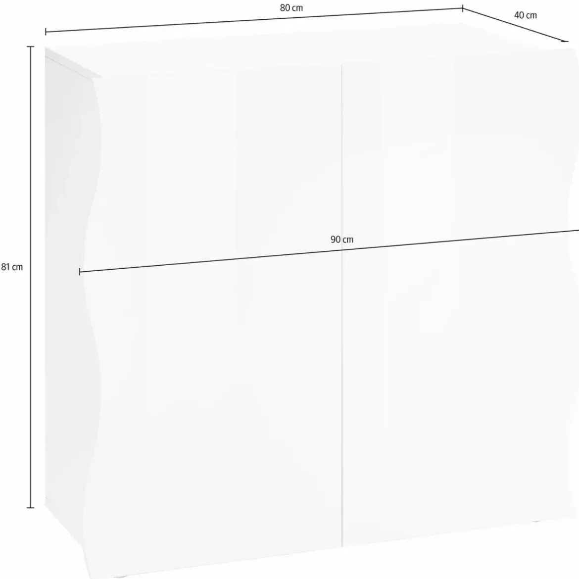 Credenza Multiuso 2 Ante Battenti Beige Cachemire Madia in Legno