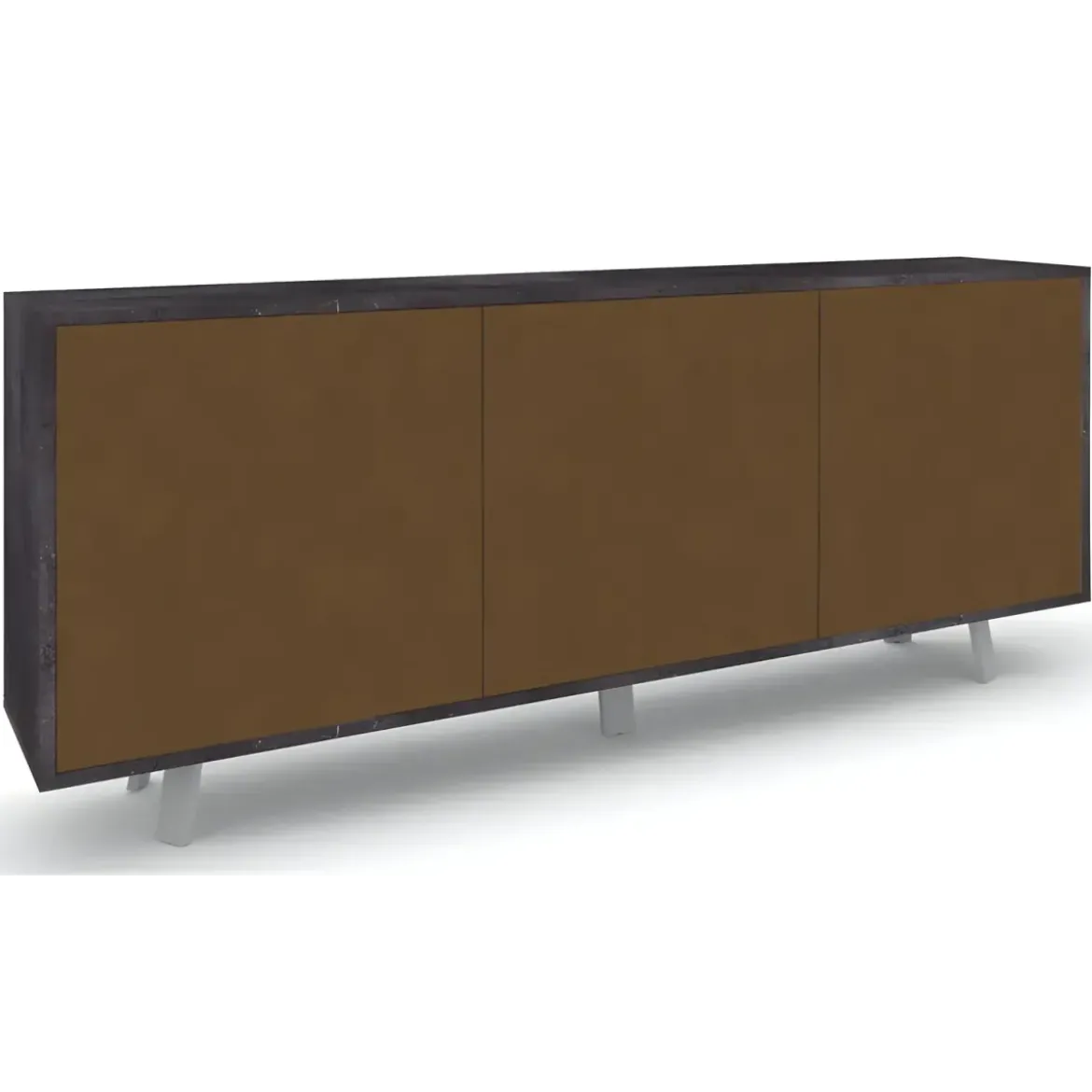 Credenza Soggiorno 3 Ante Push-Pull 177x41x74 cm Nero e Ruggine