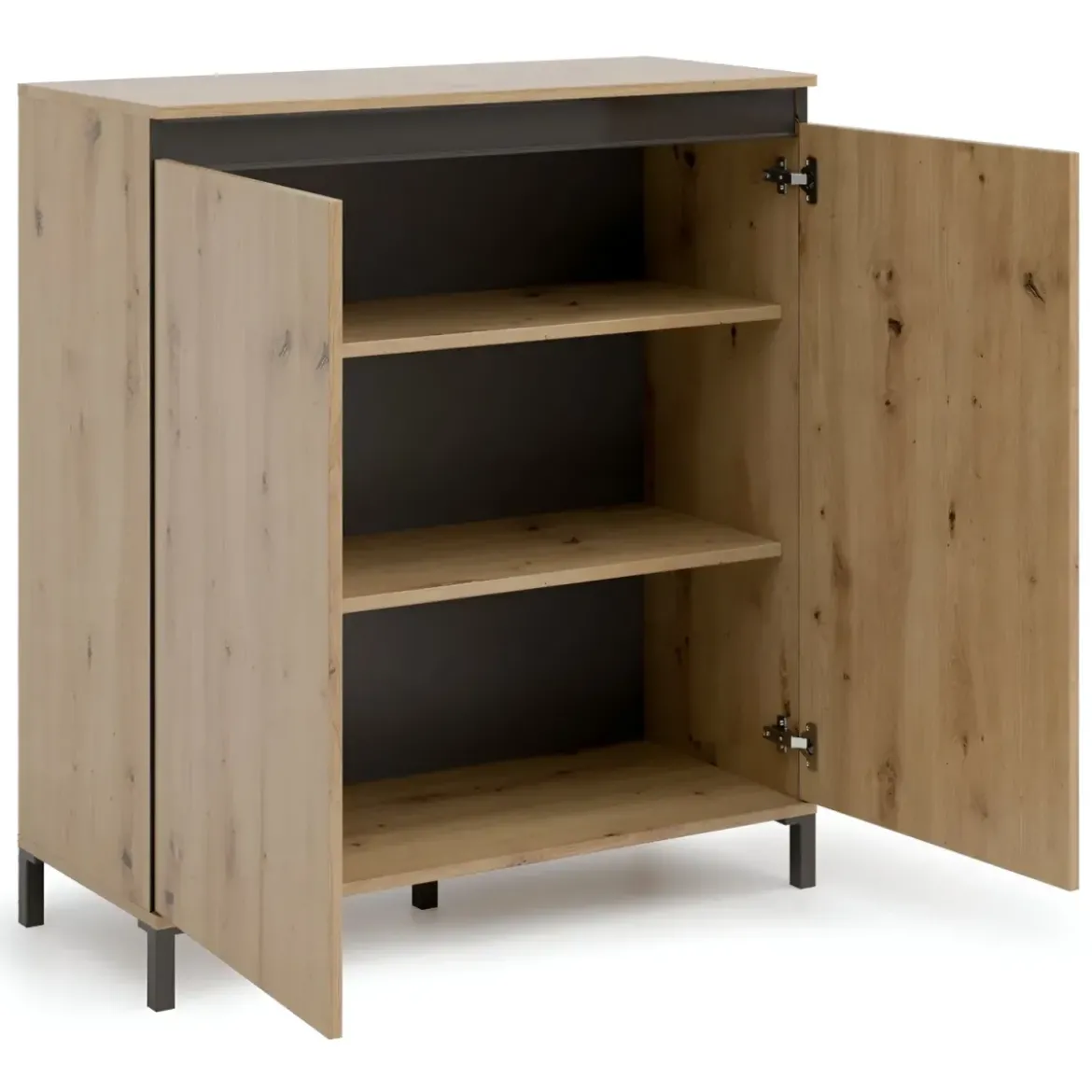 Credenza Soggiorno 2 Ante 100x110 cm Finitura in Rovere