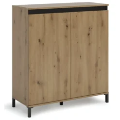 Credenza Soggiorno 2 Ante 100x110 cm Finitura in Rovere