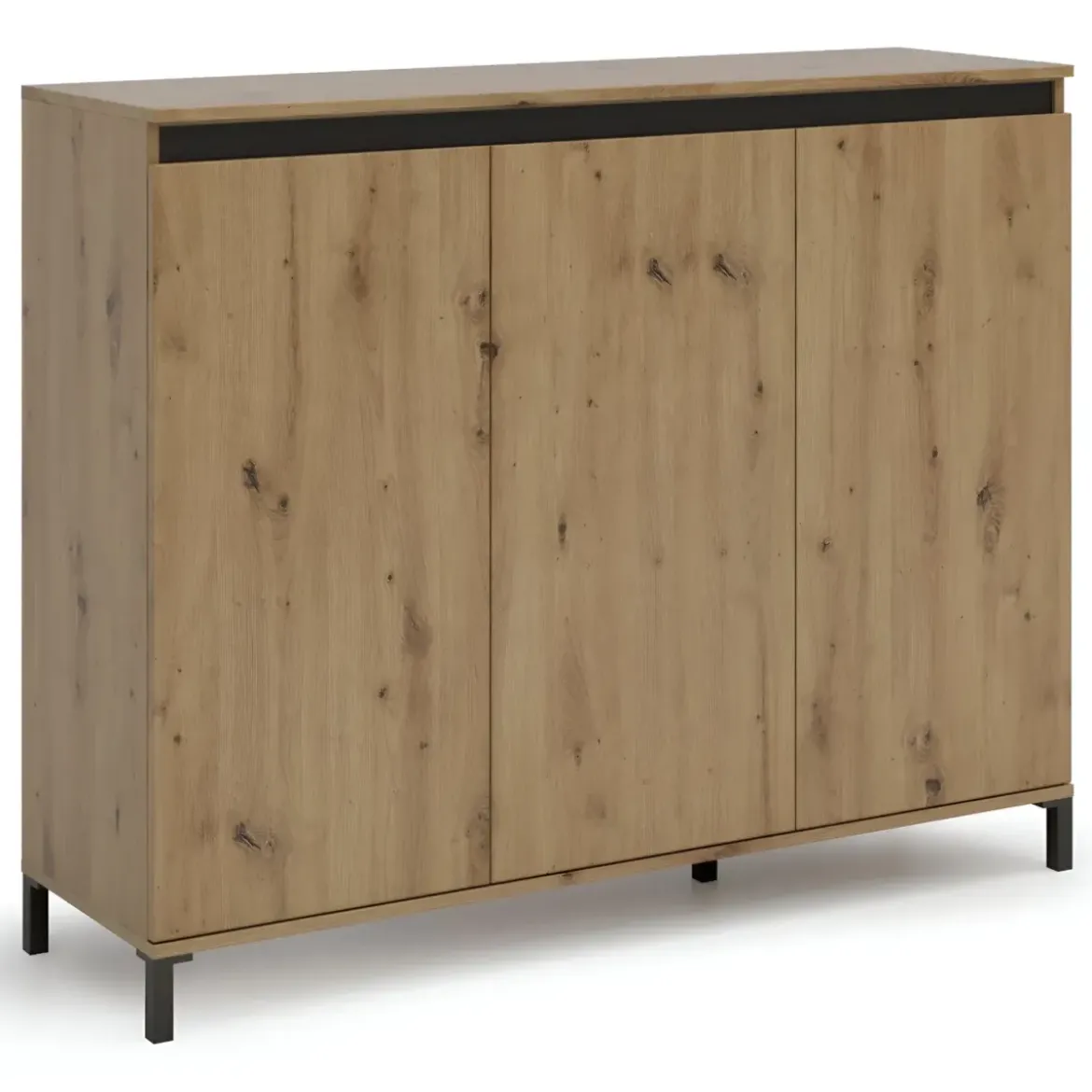 Credenza Soggiorno 3 Ante 138x110 cm Rovere Moderna