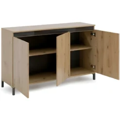Credenza Soggiorno 3 Ante 138x84 cm Rovere Moderna