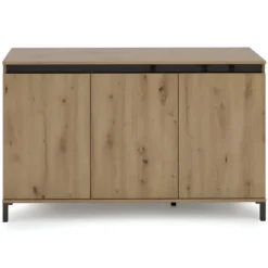 Credenza Soggiorno 3 Ante 138x84 cm Rovere Moderna
