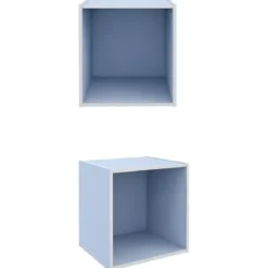 Cubo Contenitore Libreria 35x29x35 cm Legno MDF Azzurro Modulare