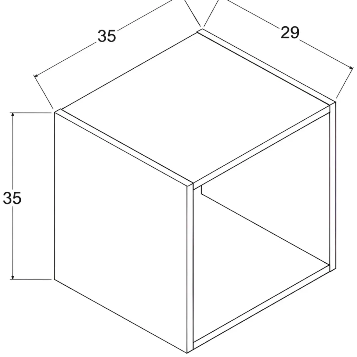 Cubo Contenitore Libreria 35x29x35 cm Legno MDF Verde Modulare