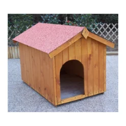 Cuccia per Cane Taglia Grande in Legno Tetto con Pavimento Interno uso Esterno