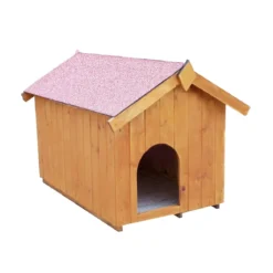 Cuccia per Cane Taglia Piccola in Legno Tetto con Pavimento Interno da Esterno