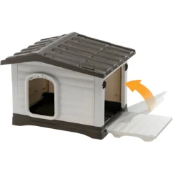 Cuccia per Cani da esterno 58x48x44 cm con parete ribaltabile