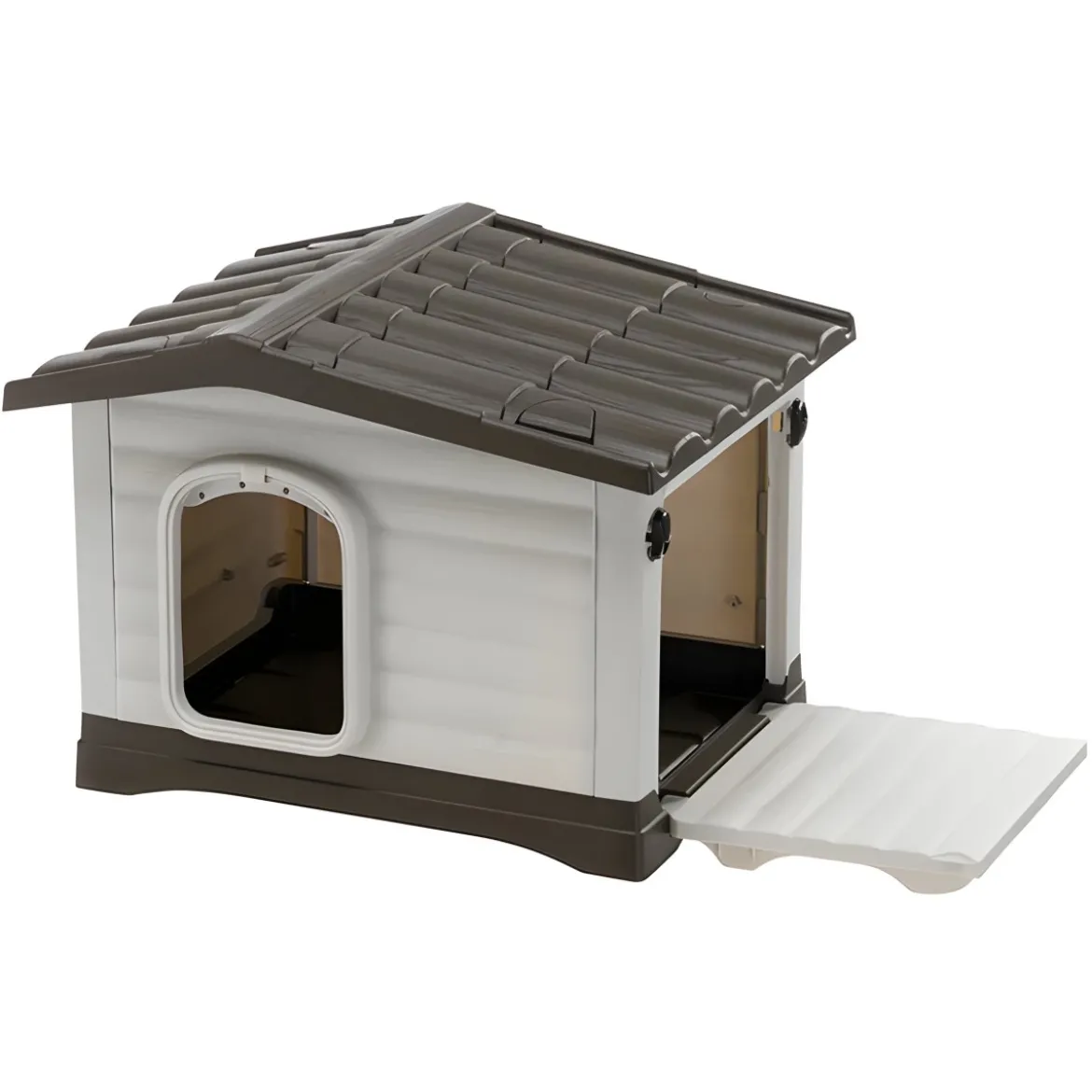 Cuccia per Cani da esterno 58x48x44 cm con parete ribaltabile